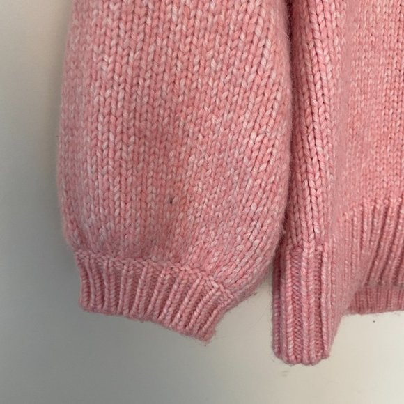 Loft Balloon Sleeve Pink Tie Sweater Size M - Picture 3 of 9
